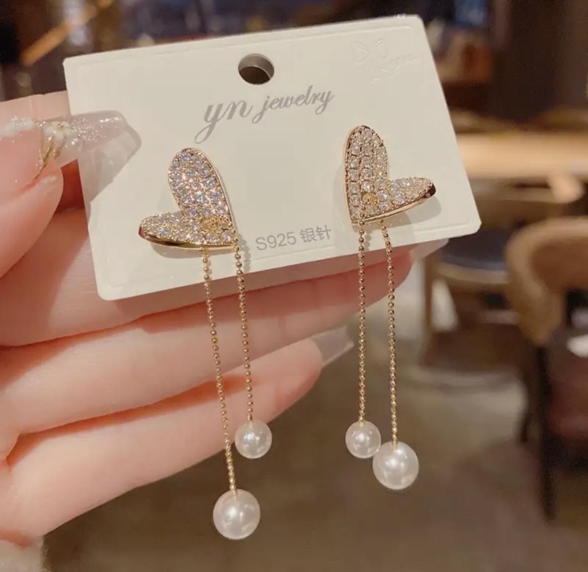 Simple Love Pearl Tassel Earring