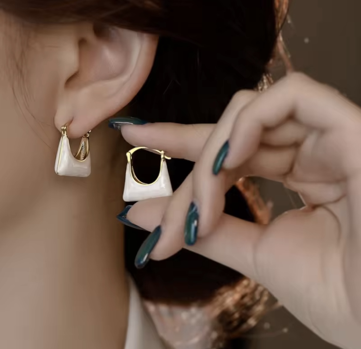 Chic Handbag-Inspired Hoop Earrings