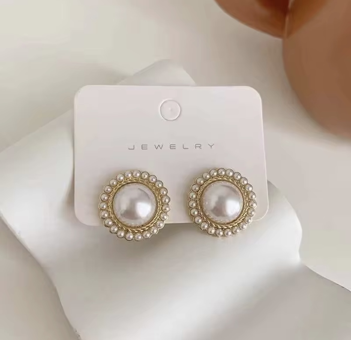 Classic Vintage-Inspired Pearl Stud Earrings
