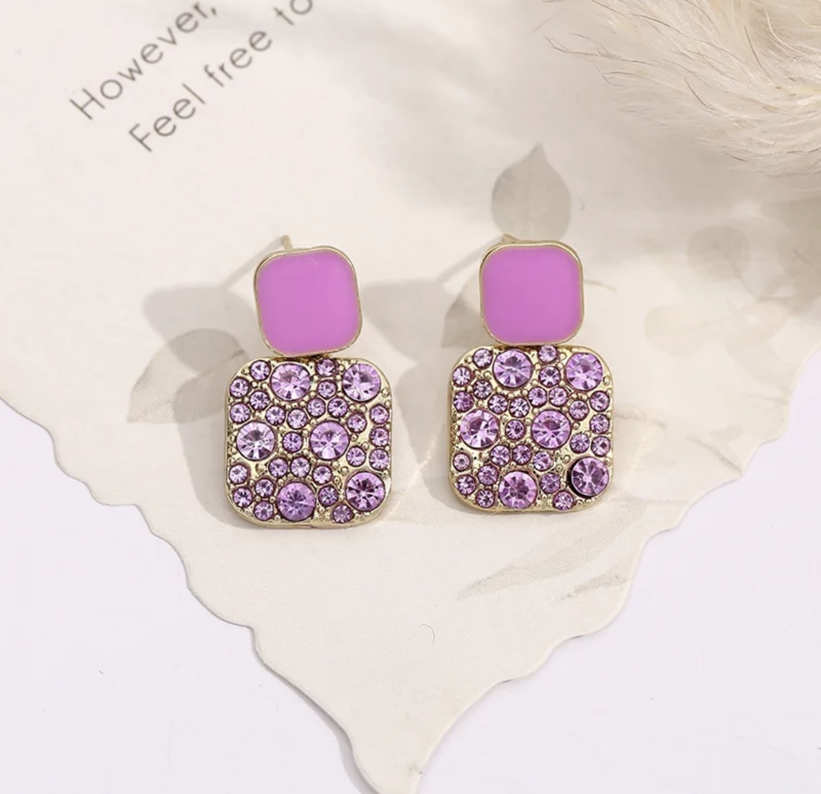 Purple Zircon Korean Earring