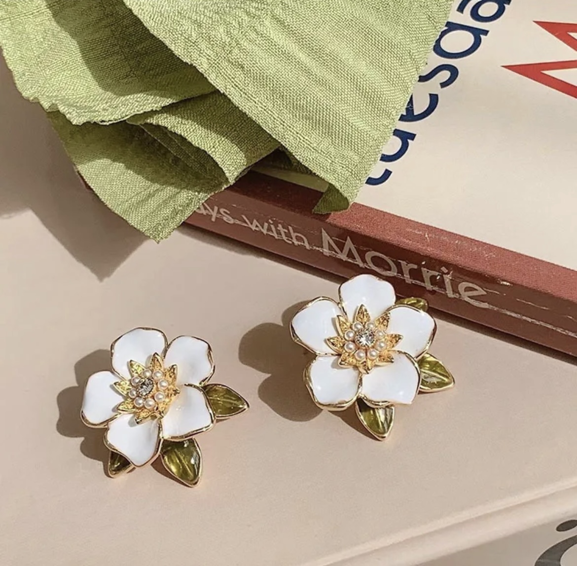 Camellia Small Flower Enamel Earring