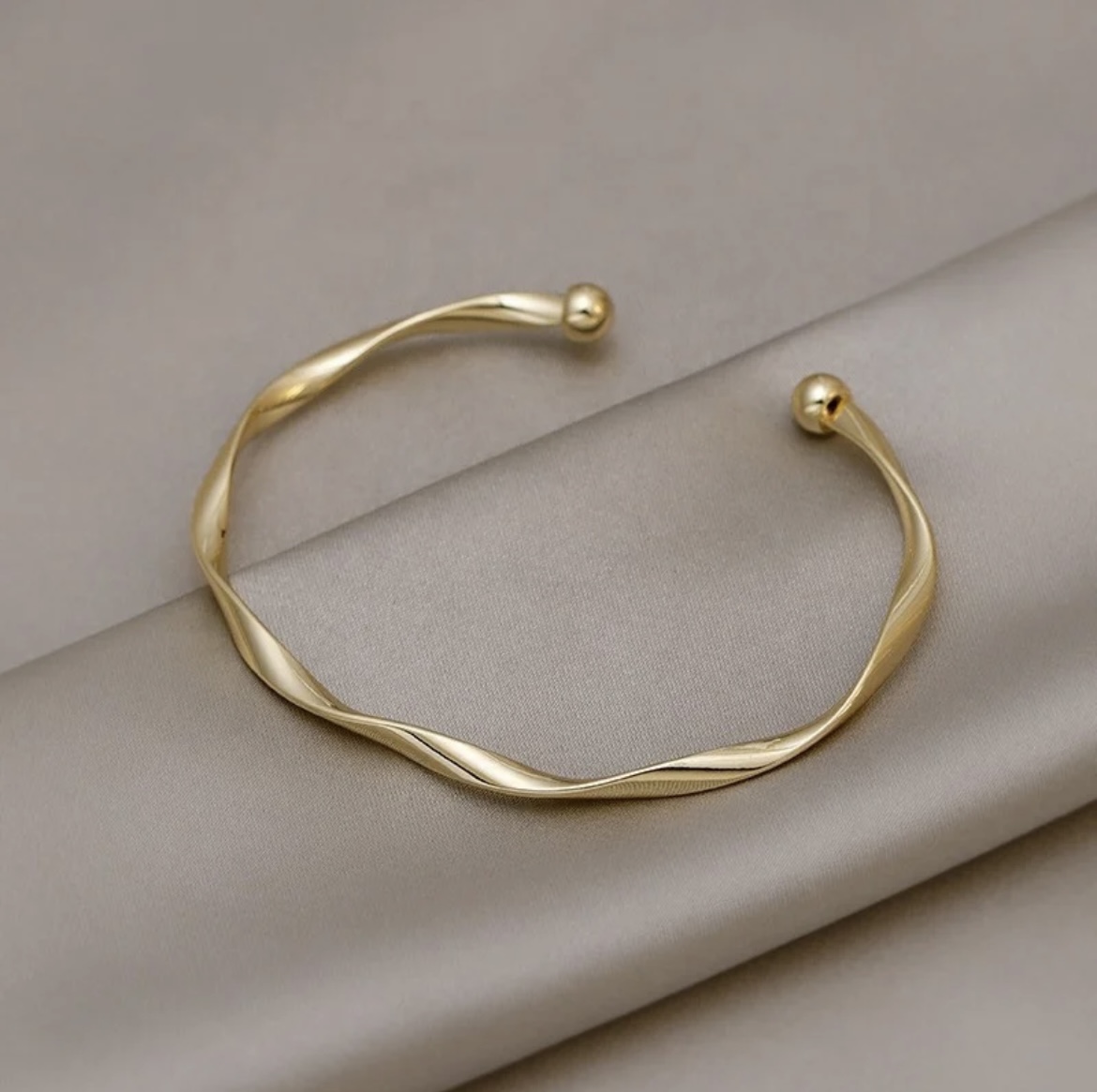 Gold Plated Twisted Adjustable Bracelet