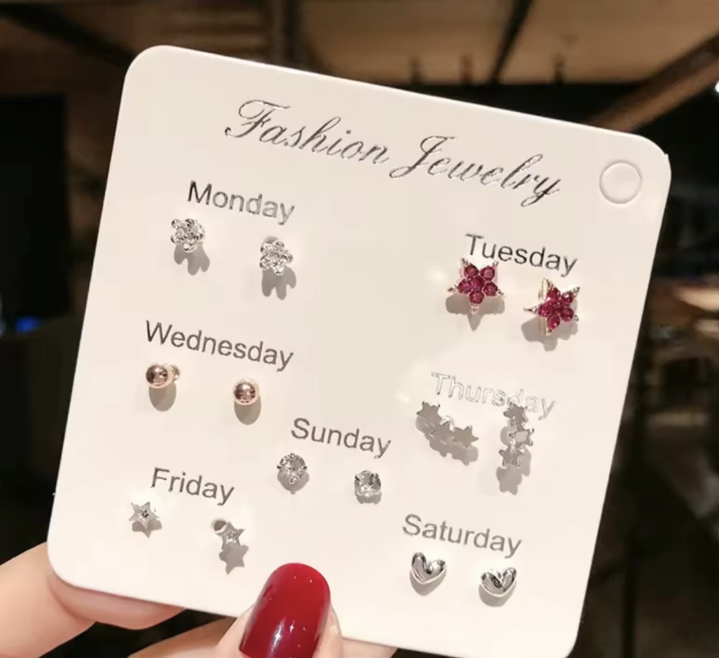 7 Days Elegant Stud Earring Set